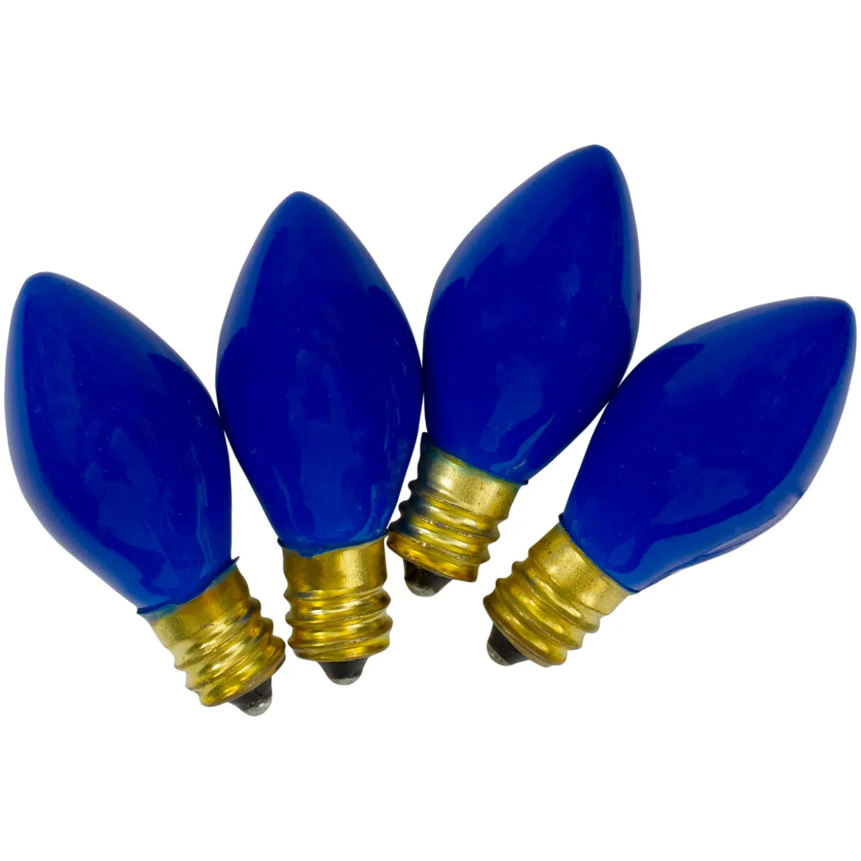 Pack of 4 Blue Opaque C7 Christmas Replacement Bulbs - 2"