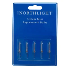 Pack of 5 Clear Christmas Replacement Bulbs, 12 Volts