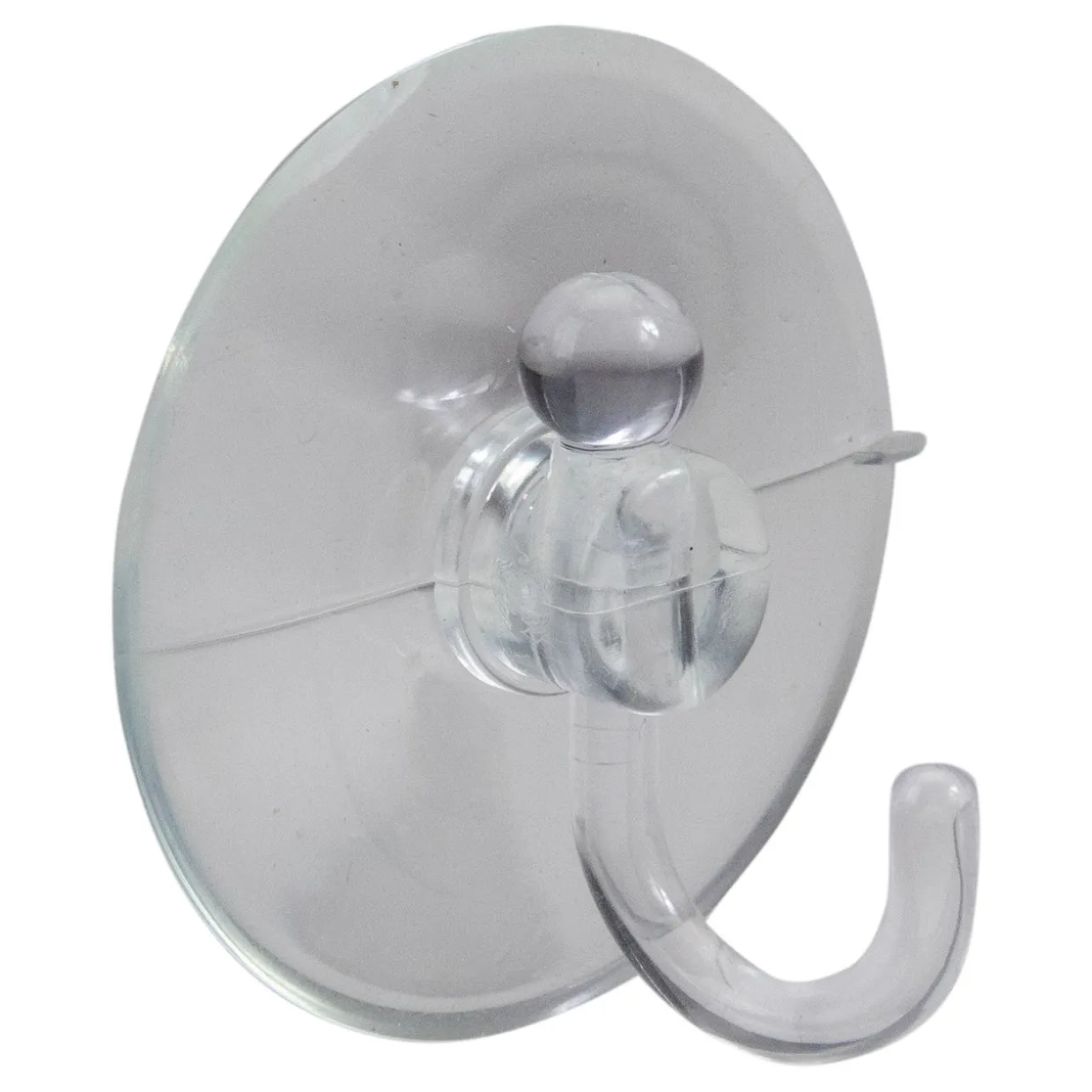 Pack of 2 Clear Large Hanging Christmas Suction Cup Hooks 2.5"