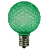 Pack of 25 Faceted G50 LED Green Christmas Replacement Bulbs