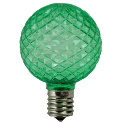 Pack of 25 Faceted G50 LED Green Christmas Replacement Bulbs