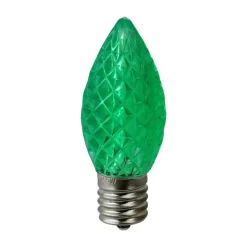 Pack of 25 Faceted LED C9 Green Christmas Replacement Bulbs