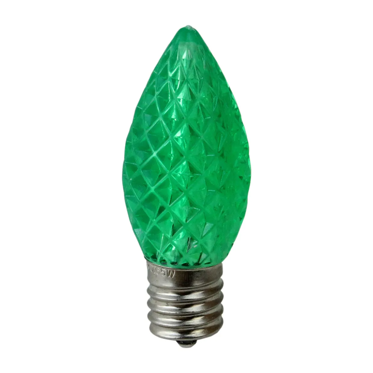 Pack of 25 Faceted LED C9 Green Christmas Replacement Bulbs