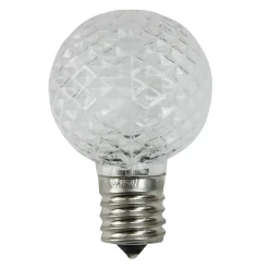 Pack of 25 Faceted LED G40 Clear Christmas Replacement Bulbs