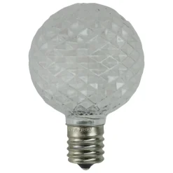 Pack of 25 Faceted LED G50 Clear Christmas Replacement Bulbs