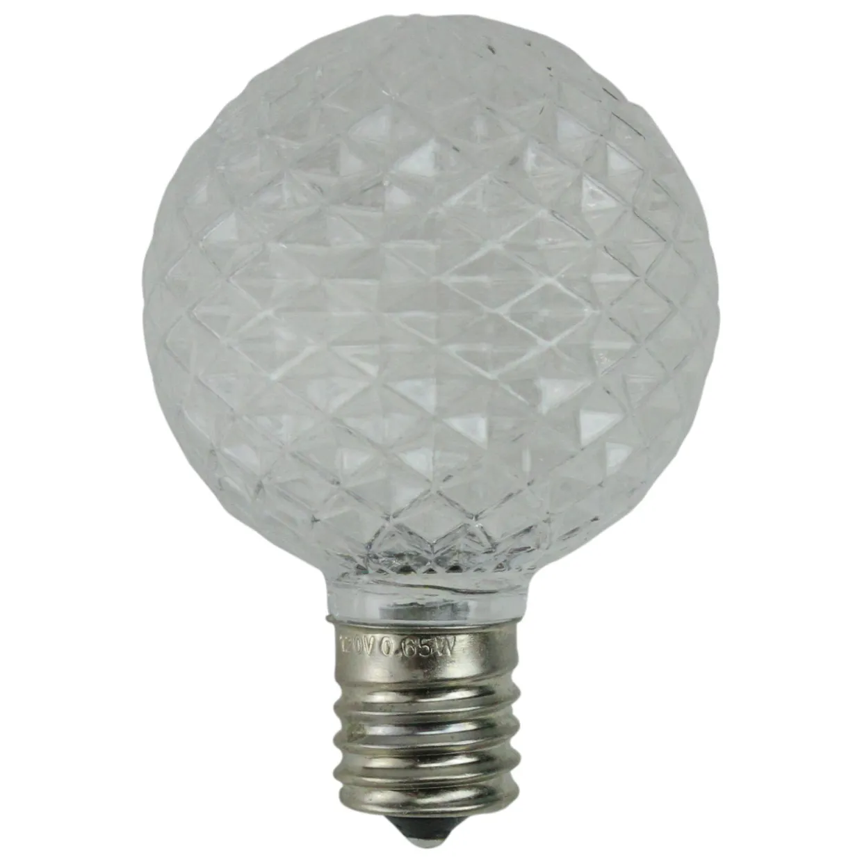 Pack of 25 Faceted LED G50 Clear Christmas Replacement Bulbs