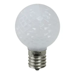 Pack of 25 Faceted LED G40 Pure White Christmas Replacement Bulbs