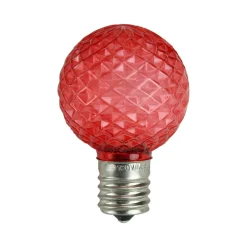 Pack of 25 Faceted LED G40 Red Christmas Replacement Bulbs