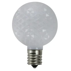 Pack of 25 Faceted LED G50 White Christmas Replacement Bulbs