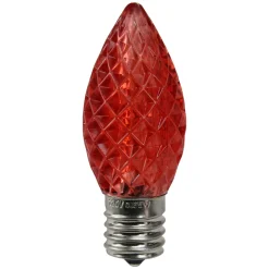 Pack of 25 Faceted LED Red C9 Christmas Replacement Bulbs