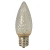 Pack of 4 Faceted Transparent Cool White LED C9 Christmas Replacement Bulbs