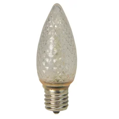 Pack of 4 Faceted Transparent Cool White LED C9 Christmas Replacement Bulbs