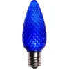 Pack of 4 Faceted Transparent Blue LED C9 Christmas Replacement Bulbs
