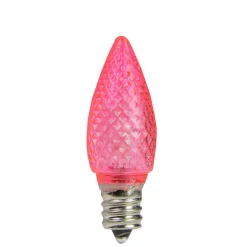 Pack of 4 Faceted Transparent Pink LED C7 Christmas Replacement Bulbs