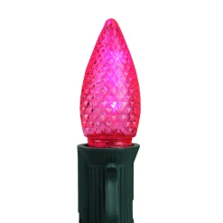 Pack of 4 Faceted Transparent Pink LED C7 Christmas Replacement Bulbs