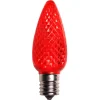 Pack of 4 Faceted Transparent Red LED C9 Christmas Replacement Bulbs
