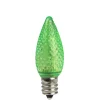 Pack of 4 Faceted Transparent Green LED C7 Christmas Replacement Bulbs