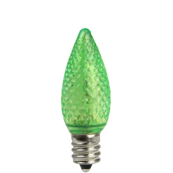 Pack of 4 Faceted Transparent Green LED C7 Christmas Replacement Bulbs