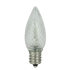 Pack of 4 Faceted Transparent Cool White LED C7 Christmas Replacement Bulbs