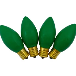 Pack of 4 Green C9 Opaque Christmas Replacement Bulbs