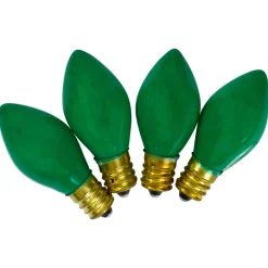 Pack of 4 Green Opaque C7 Christmas Replacement Bulbs