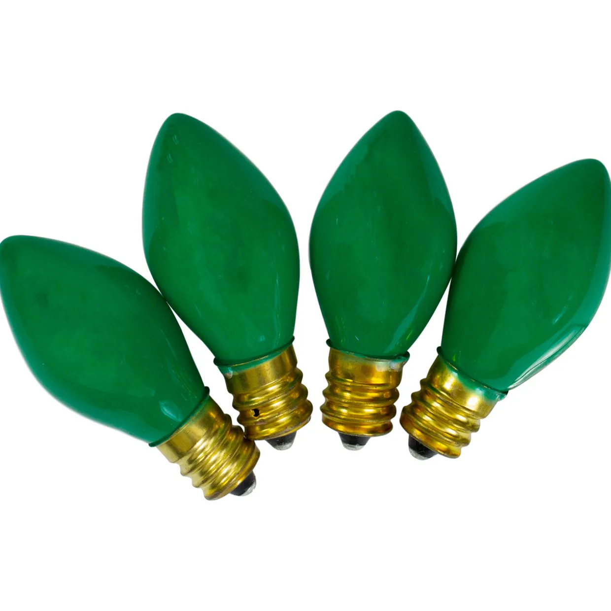 Pack of 4 Green Opaque C7 Christmas Replacement Bulbs