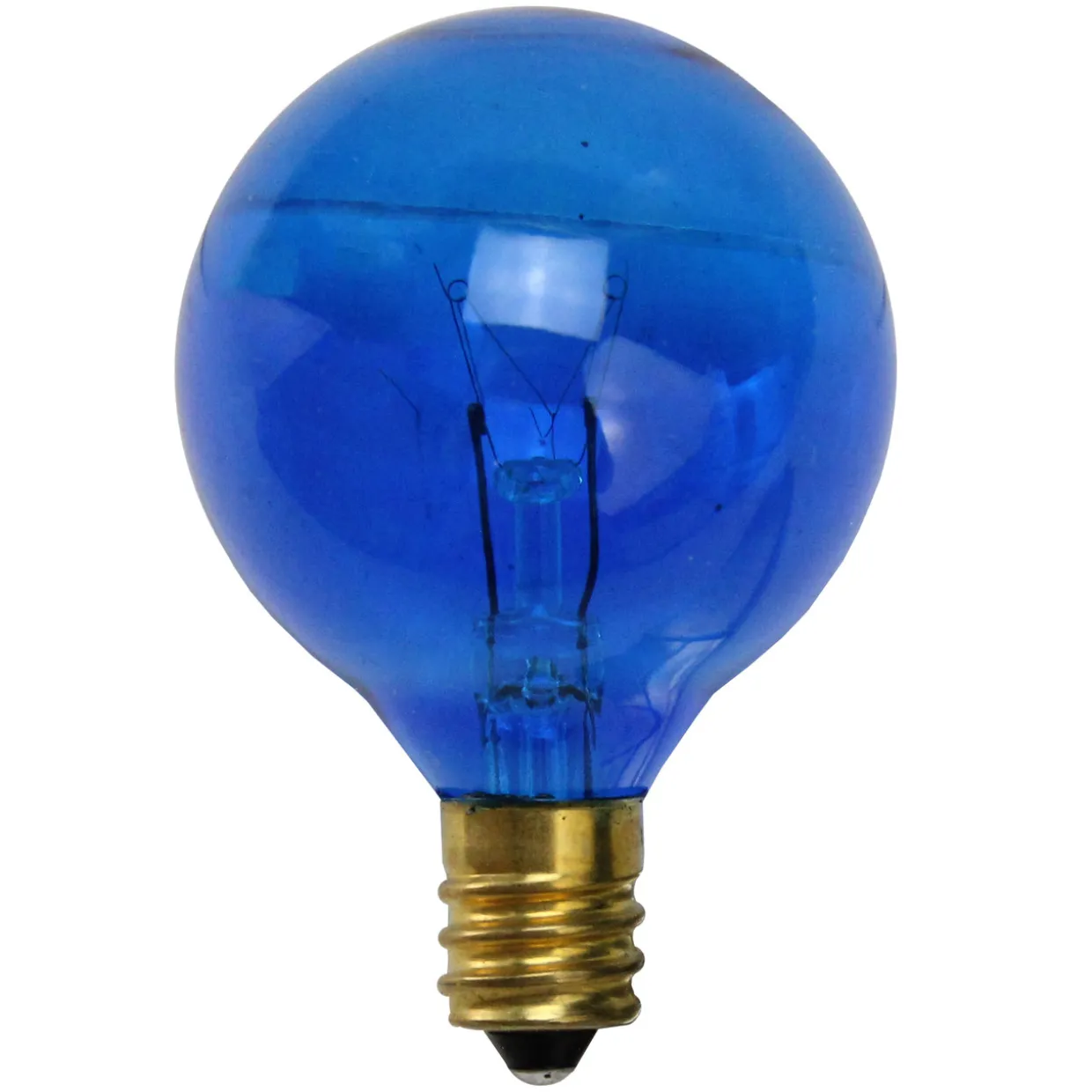 Pack of 25 Incandescent Blue G40 Globe Christmas Replacement Light Bulbs - 7 Watts