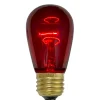 Pack of 25 Incandescent Red E26 Base Replacement S14 Light Bulbs - 11 Watts