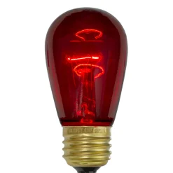 Pack of 25 Incandescent Red E26 Base Replacement S14 Light Bulbs - 11 Watts