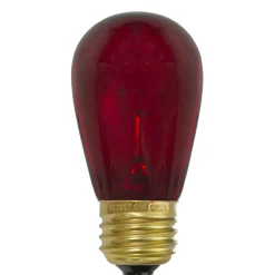 Pack of 25 Incandescent Red E26 Base Replacement S14 Light Bulbs - 11 Watts