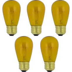 Pack of 25 Incandescent S14 Yellow Christmas Replacement Bulbs