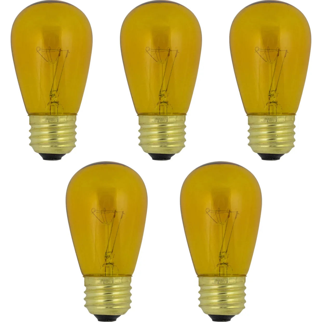 Pack of 25 Incandescent S14 Yellow Christmas Replacement Bulbs