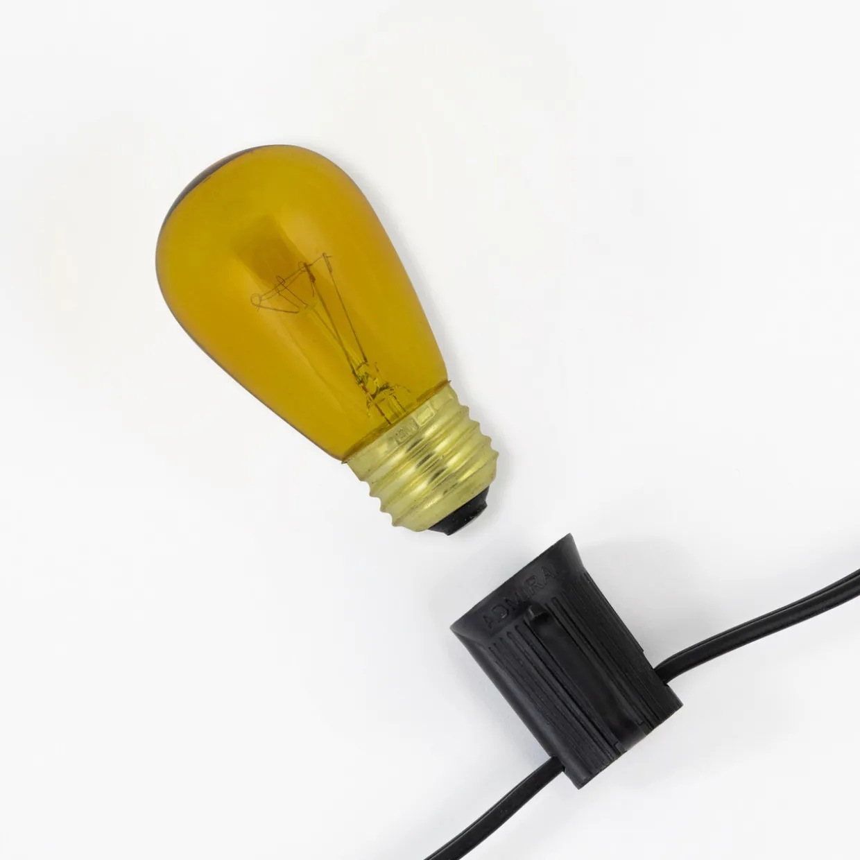 Pack of 25 Incandescent S14 Yellow Christmas Replacement Bulbs