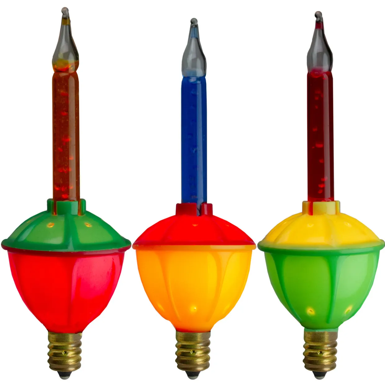 Pack of 3 Multi-Color C7 Retro Bubble Light Replacement Christmas Bulbs