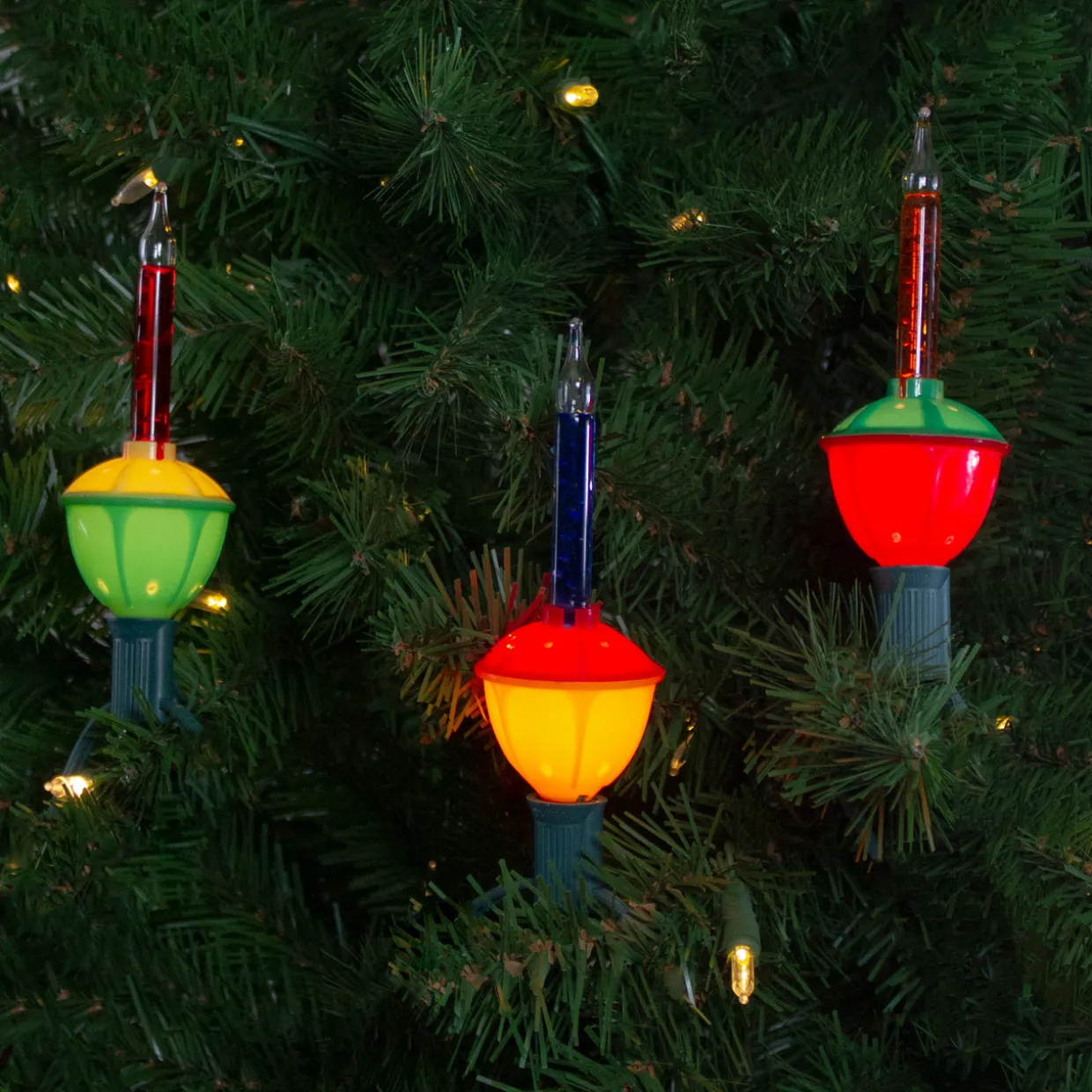 Pack of 3 Multi-Color C7 Retro Bubble Light Replacement Christmas Bulbs