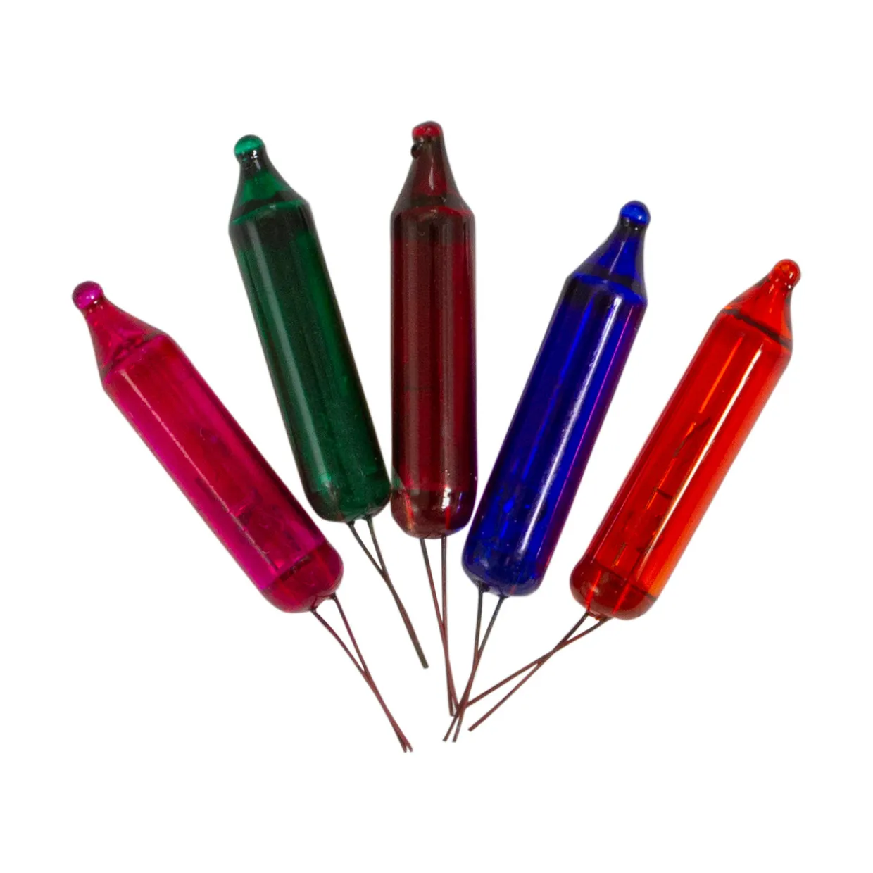 Pack of 5 Multi-Color Mini Christmas Replacement Bulbs, 6 Volts