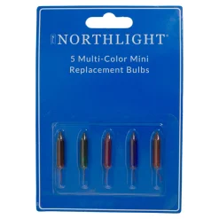 Pack of 5 Multi-Color Mini Christmas Replacement Bulbs, 6 Volts