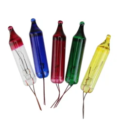 Pack of 5 Multi-Color Mini Christmas Replacement Bulbs - 6 Volts