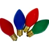 Pack of 4 Multi-Color Opaque C7 Christmas Replacement Bulbs
