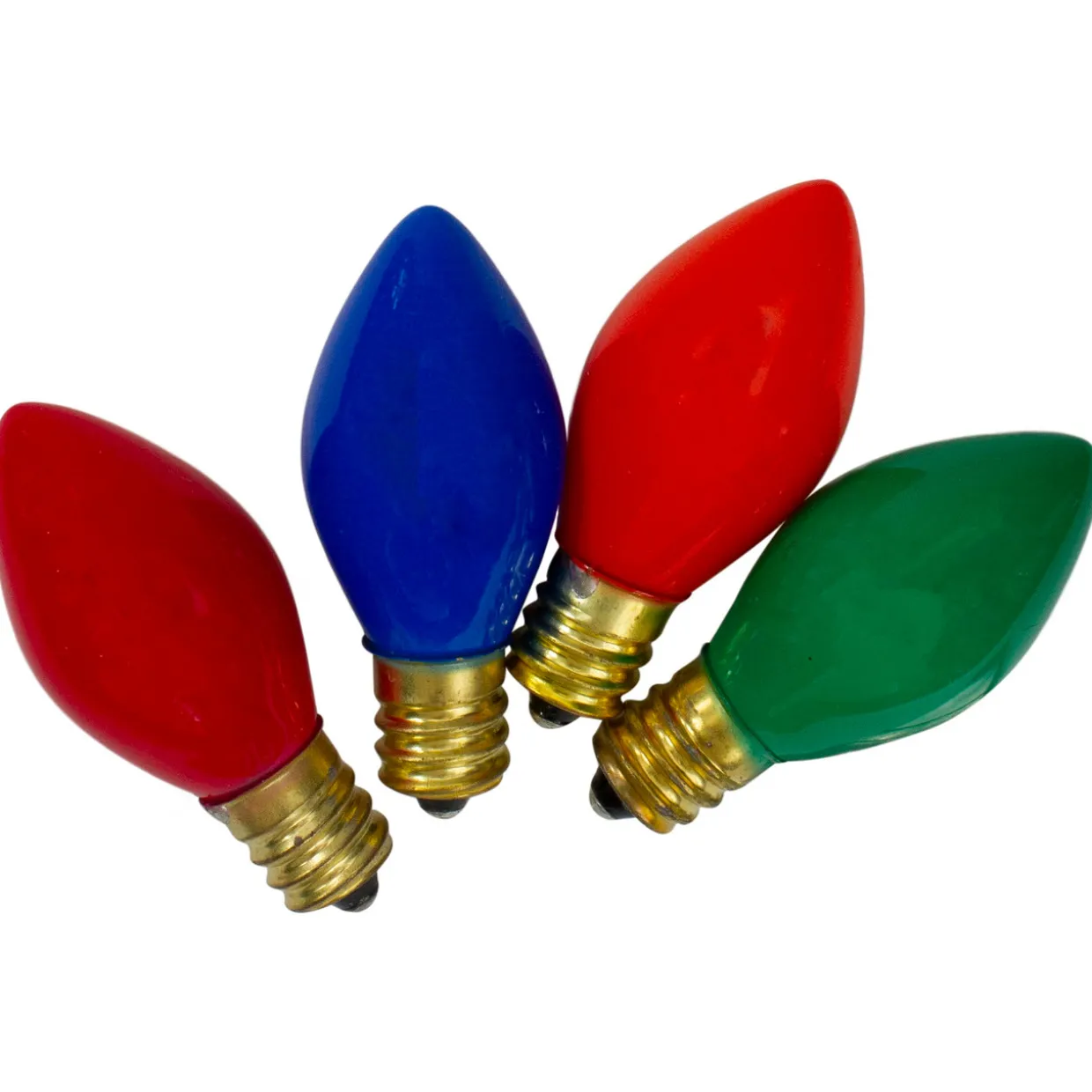 Pack of 4 Multi-Color Opaque C7 Christmas Replacement Bulbs