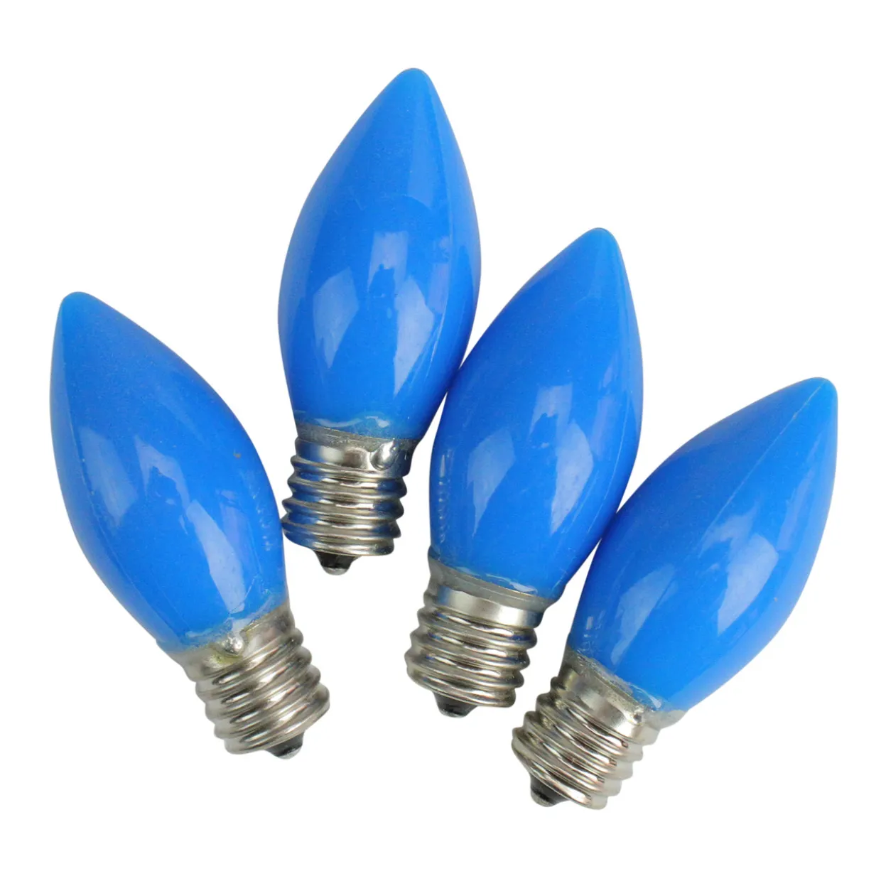 Pack of 4 Opaque Blue C9 Christmas Replacement Bulbs