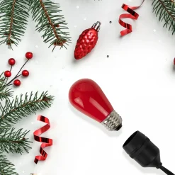 Pack of 25 Opaque Red LED S14 Christmas Replacement Bulbs