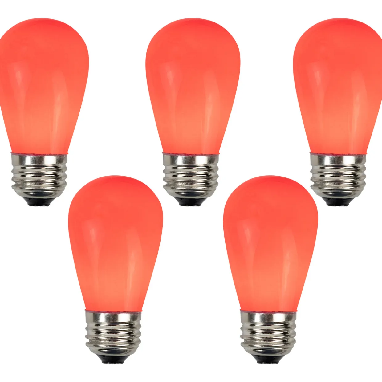 Pack of 25 Opaque Red LED S14 Christmas Replacement Bulbs
