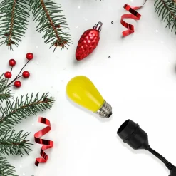 Pack of 25 Opaque Yellow LED S14 Christmas Replacement Light Bulbs - 1.3 Watts