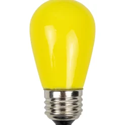 Pack of 25 Opaque Yellow LED S14 Christmas Replacement Light Bulbs - 1.3 Watts