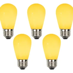 Pack of 25 Opaque Yellow LED S14 Christmas Replacement Light Bulbs - 1.3 Watts