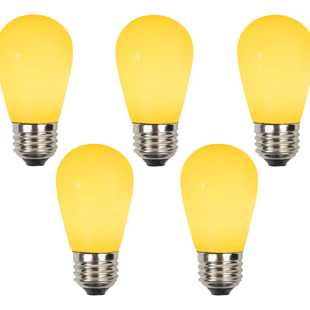 Pack of 25 Opaque Yellow LED S14 Christmas Replacement Light Bulbs - 1.3 Watts