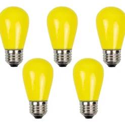 Pack of 25 Opaque Yellow LED S14 Christmas Replacement Light Bulbs - 1.3 Watts
