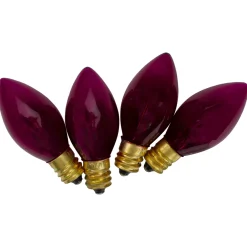 Pack of 4 Pink Twinkle C7 Transparent Christmas Replacement Bulbs