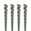 Pack of 4 Red, White and Green Candy Curls Christmas Ornaments 7"